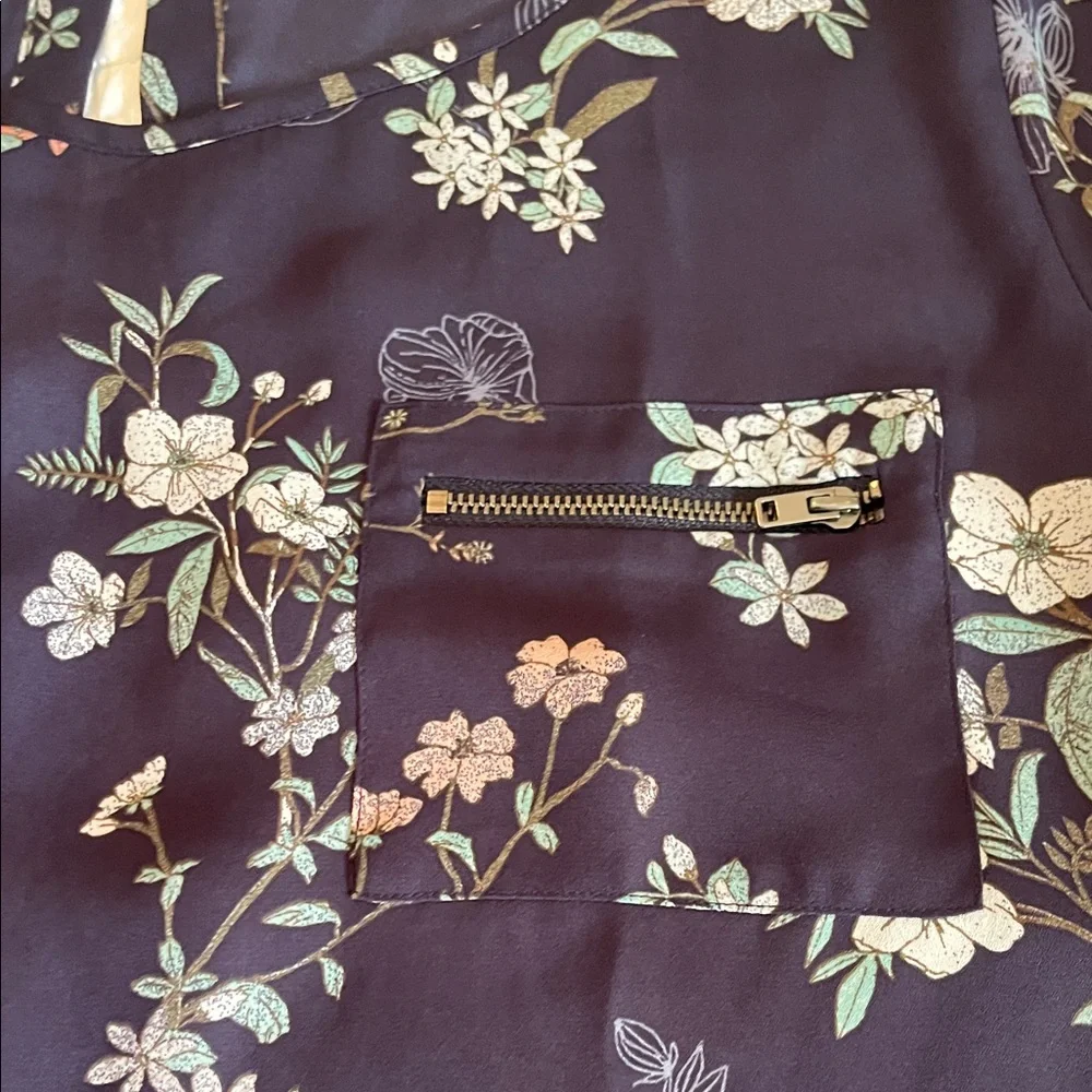 Maurices Navy Floral Blouse - Picture 3 of 5